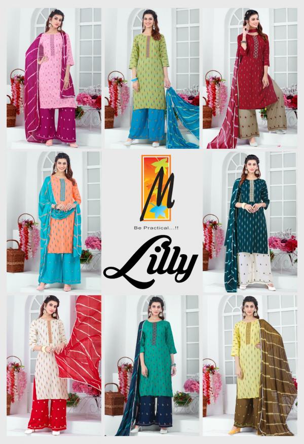 Master Lilly Fancy Rayon  Kurti With Bottom Dupatta Collection